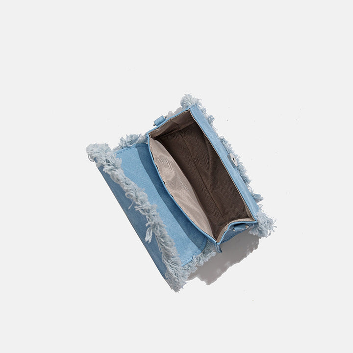 Frayed Denim Mini Bag - AZULÉA