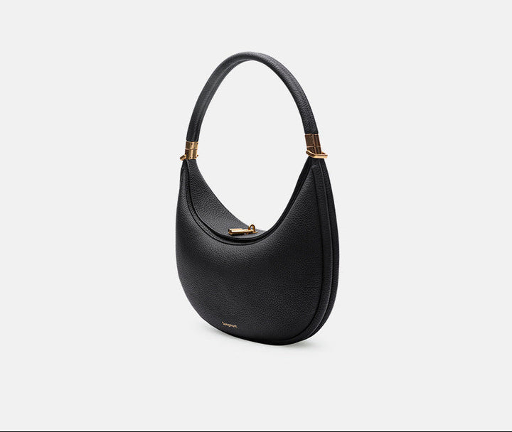 Sage Crescent Leather Shoulder Bag – LUCENZA