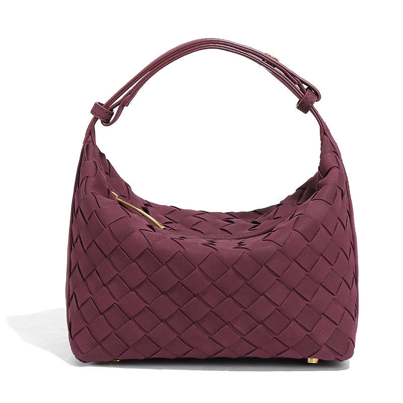 Chocolate Woven Hobo Shoulder Bag – MONETTA