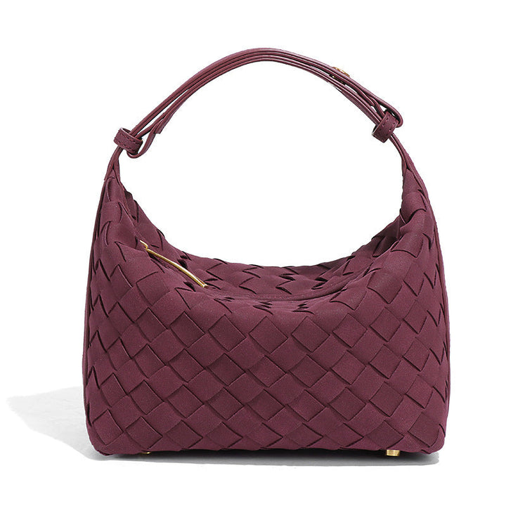 Chocolate Woven Hobo Shoulder Bag – MONETTA
