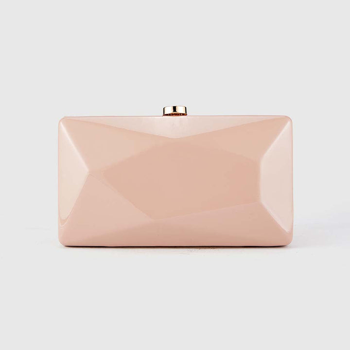 Geometric black clutch with faceted design – ONYX