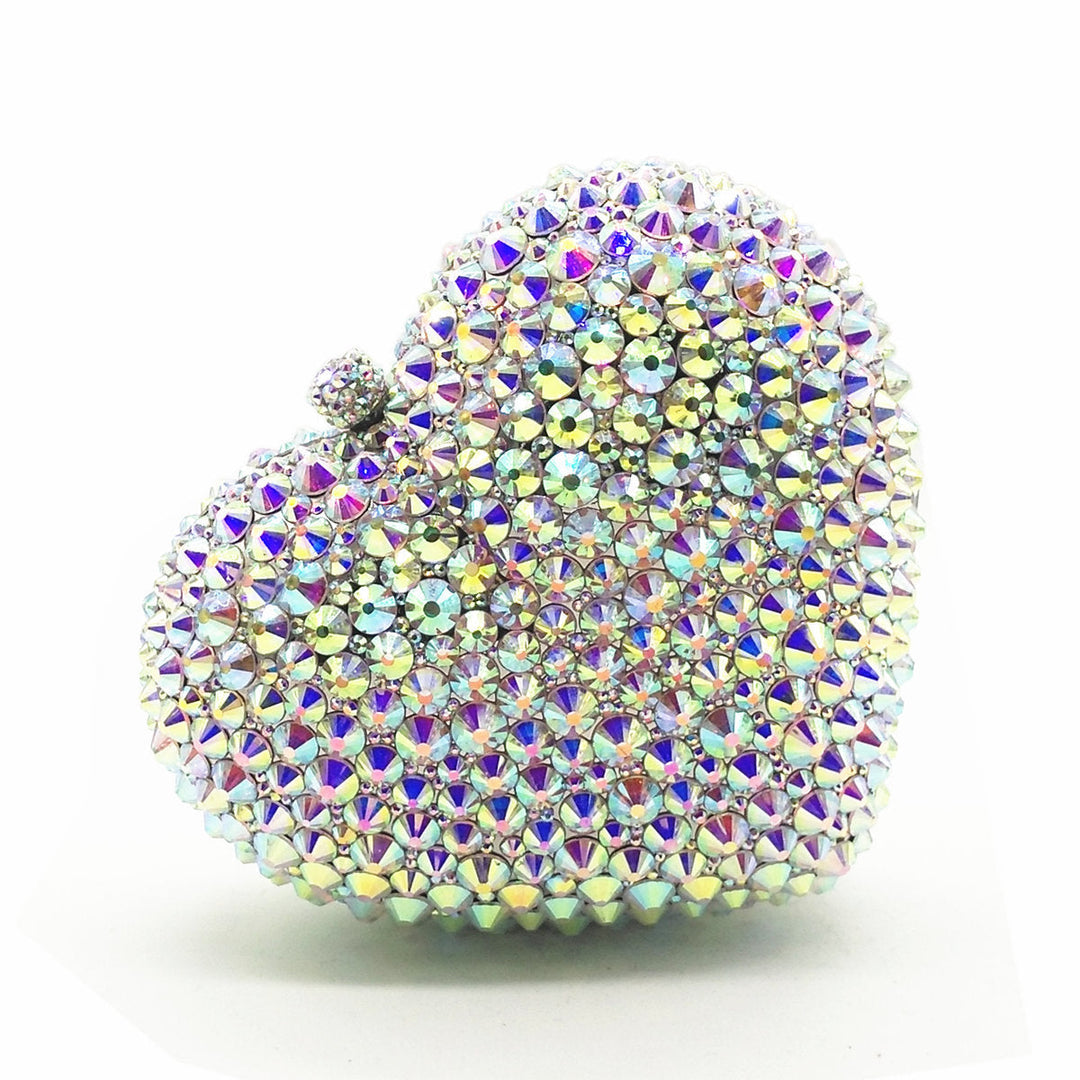 crystal heart-shaped evening clutch - Tawfiqa