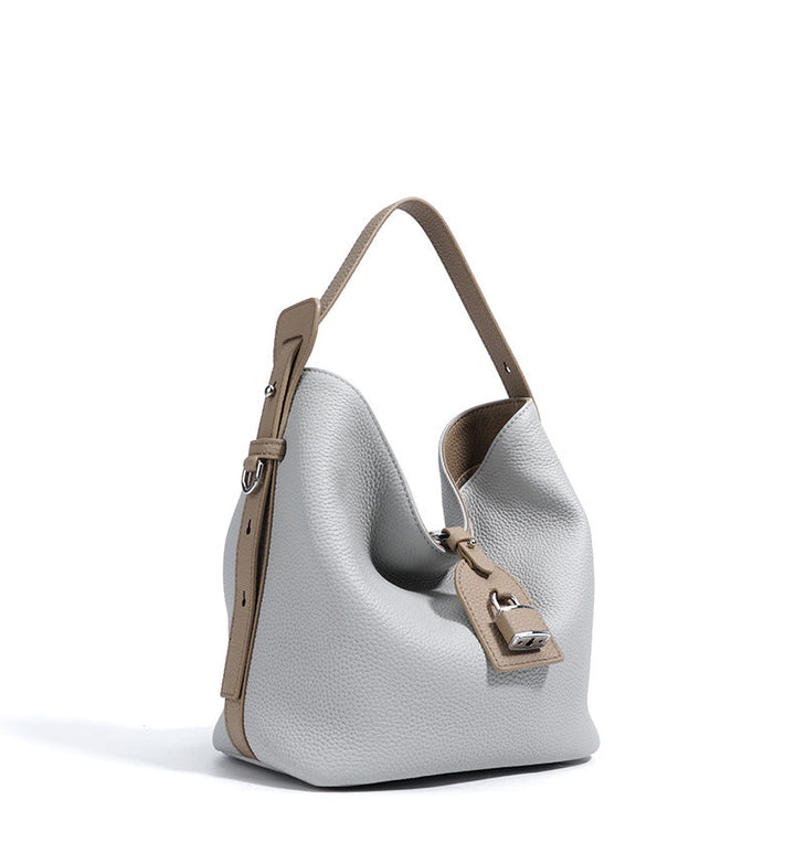 Soft Leather Shoulder Bag with Contrast Trim – SIENA