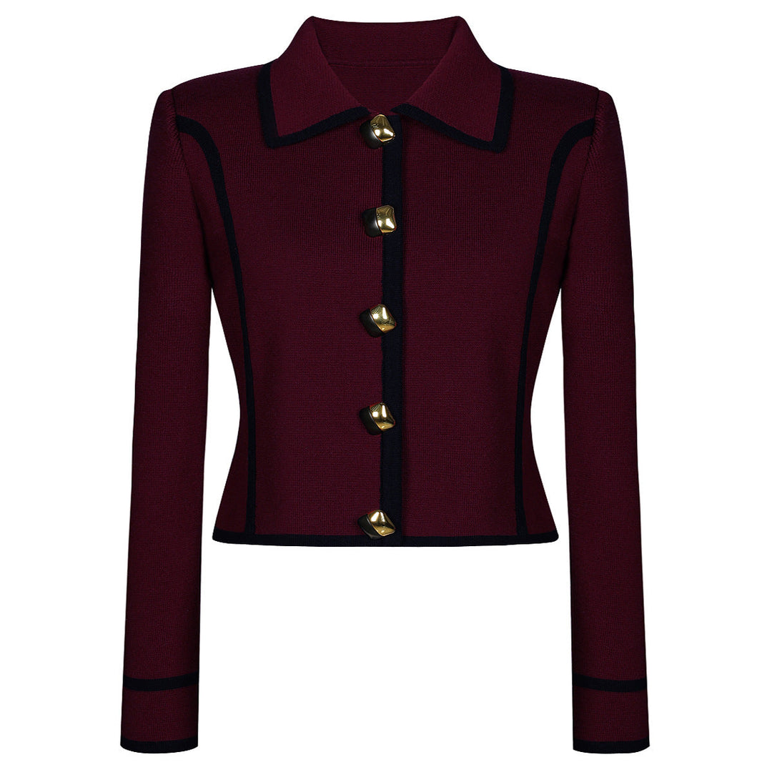 long sleeve tailored suit with contrast piping - DORRAZLI