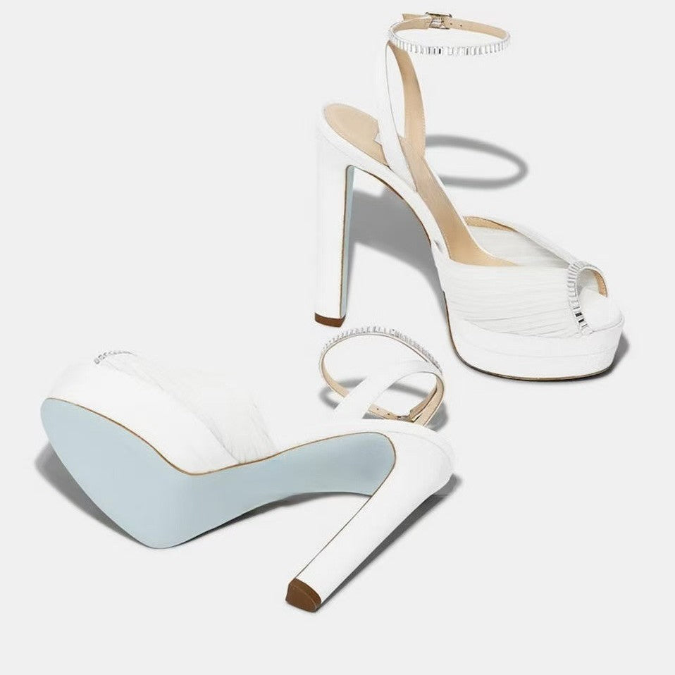 White Platform Peep Toe Stiletto Heels – Bridal