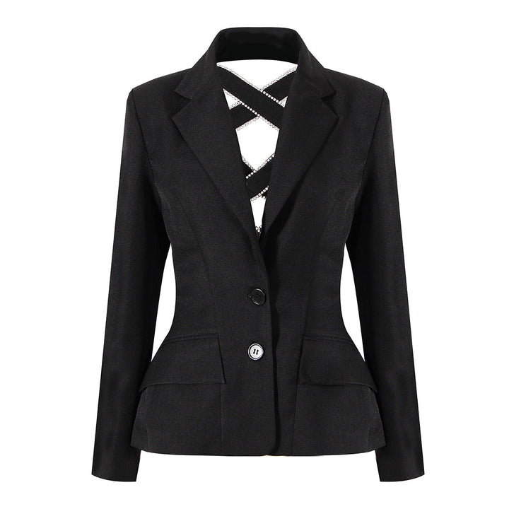 Tailored blazer with criss-cross detail - Lujiny