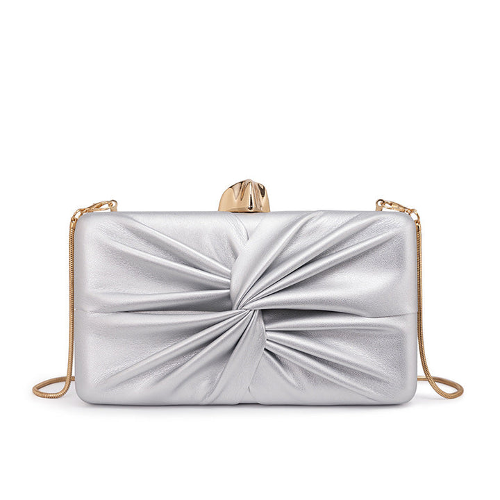 Silver Ruched Evening Clutch Bag – ÉTOILÉA
