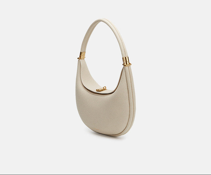 Sage Crescent Leather Shoulder Bag – LUCENZA