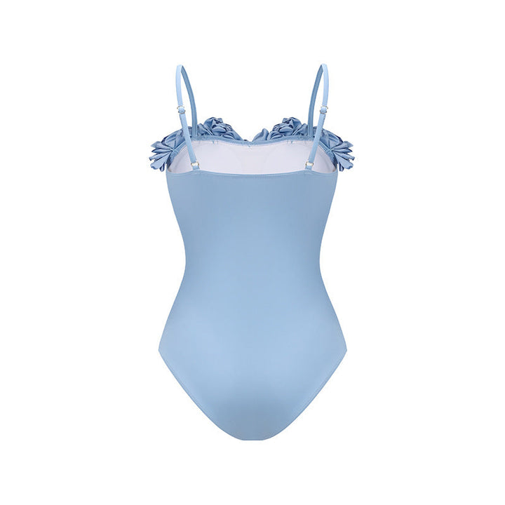 floral appliqué sweetheart one-piece – BLOSSOM