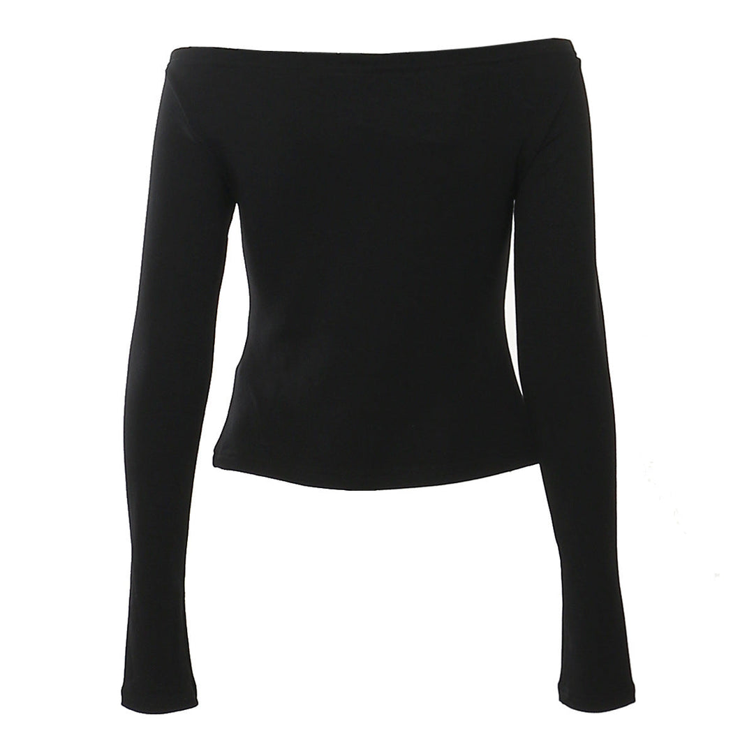 off-shoulder long sleeve top with buckle strap – SABER
