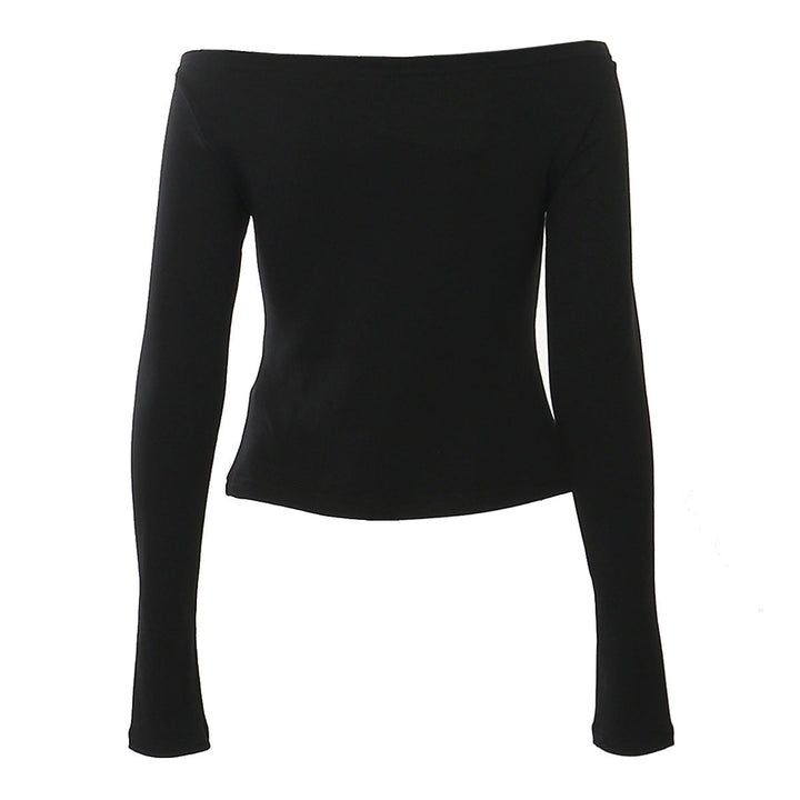 off-shoulder long sleeve top with buckle strap – SABER