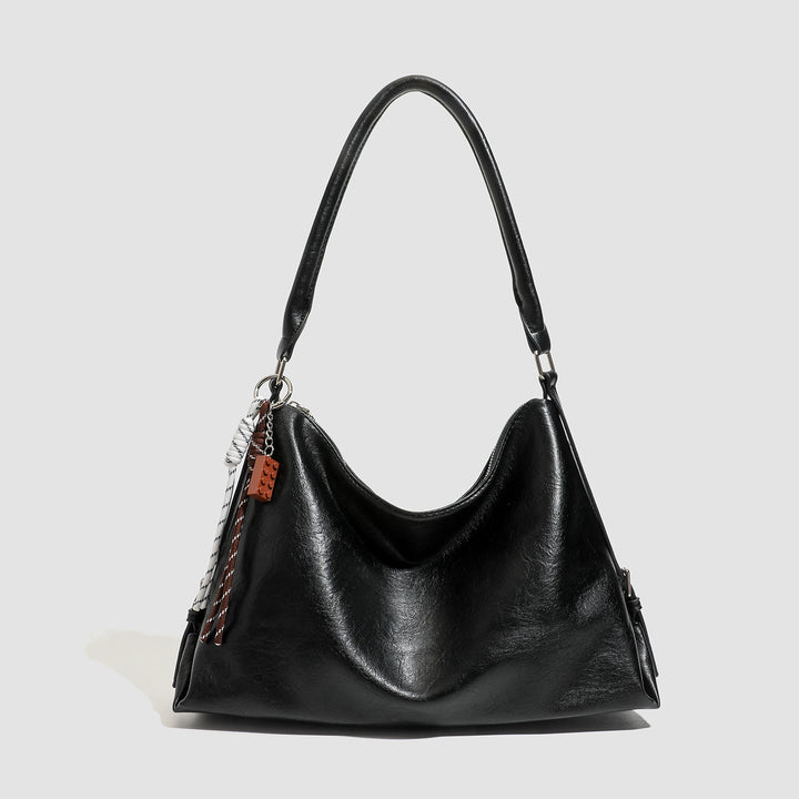 Vintage Brown Leather Shoulder Bag - Minimal