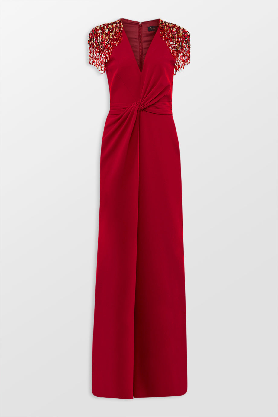 Beaded shoulder twist-front gown – Lorien-1
