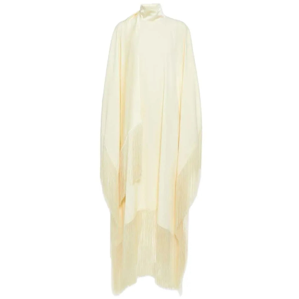 fringed kaftan gown with tie-neck – ODD- Sushali