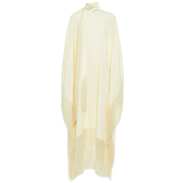 fringed kaftan gown with tie-neck – ODD- Sushali