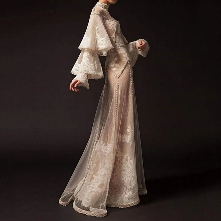 Laced princess dress with ruffled sleeves _ ODD- SUREE