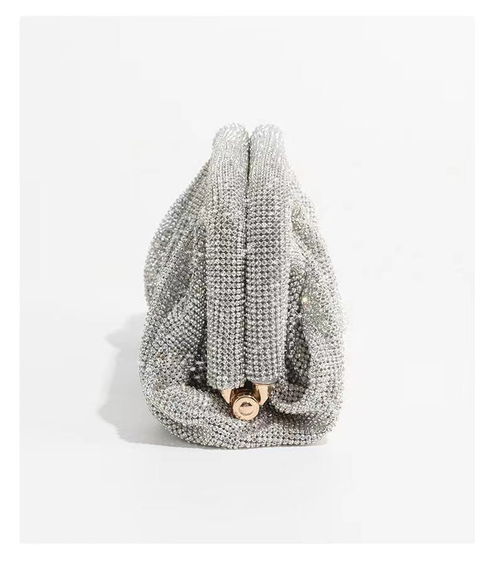 ruched mesh crystal clutch bag - Efuewa