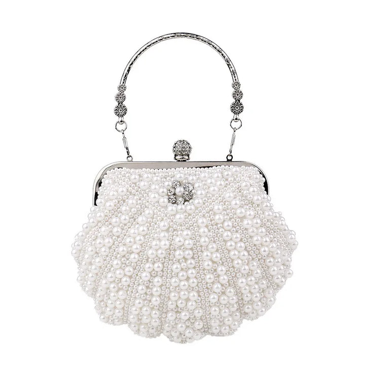 beaded pearl clutch with crystal clasp - RoviL