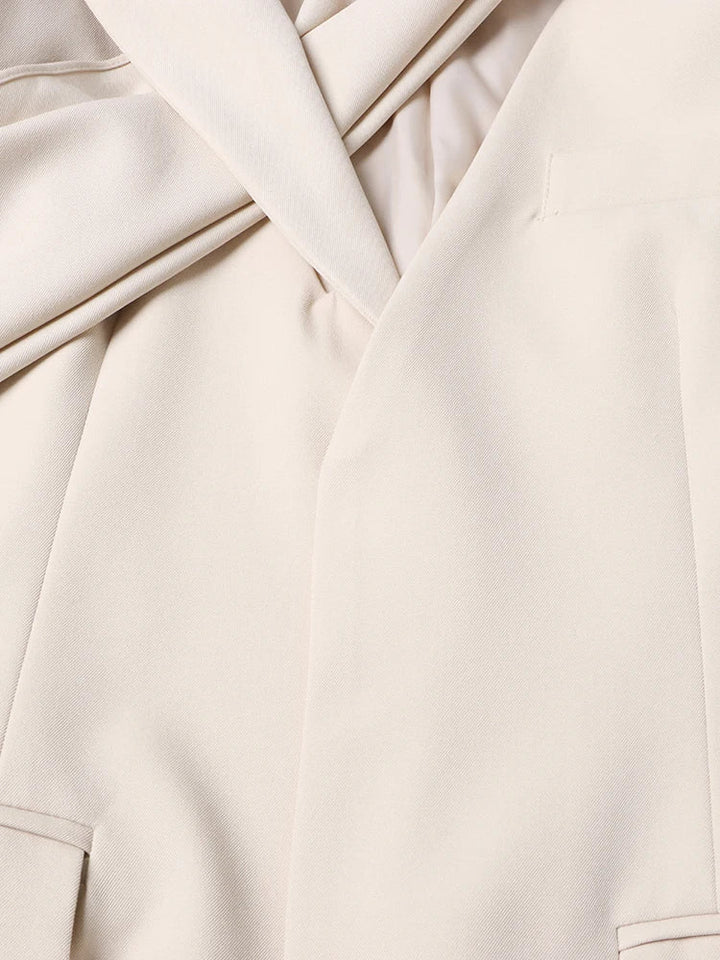 tailored blazer with draped maxi cape - Shevte
