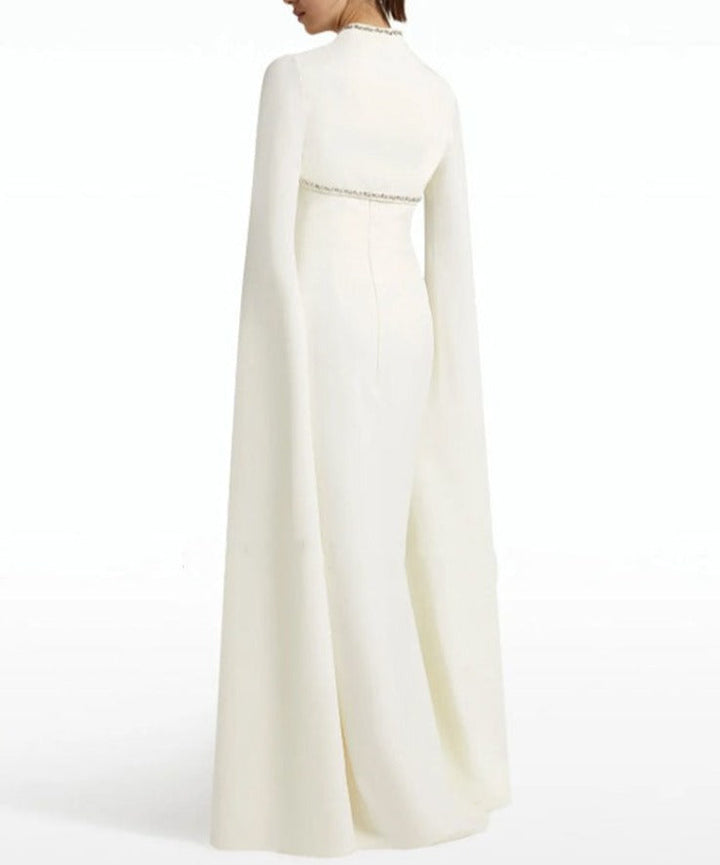 sleeveless column dress with maxi cape – RVORY