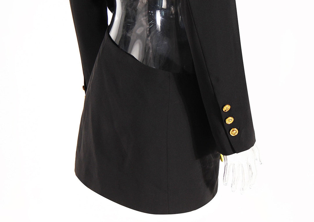 asymmetrical tailored blazer dress with pin detail - Abheera