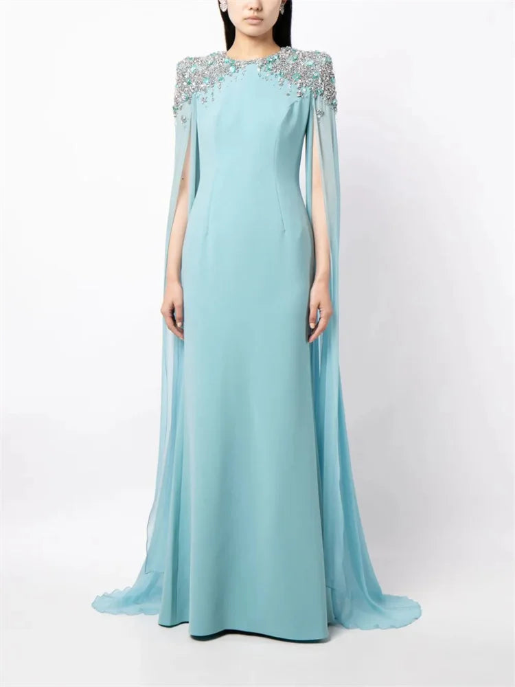 Beaded shoulders black dress with cape sleeves - Zoella
