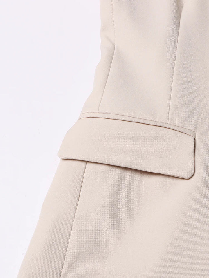 tailored blazer with draped maxi cape - Shevte