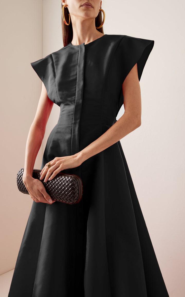 cap-sleeve gown with waist sash – ODD- VIVIEN