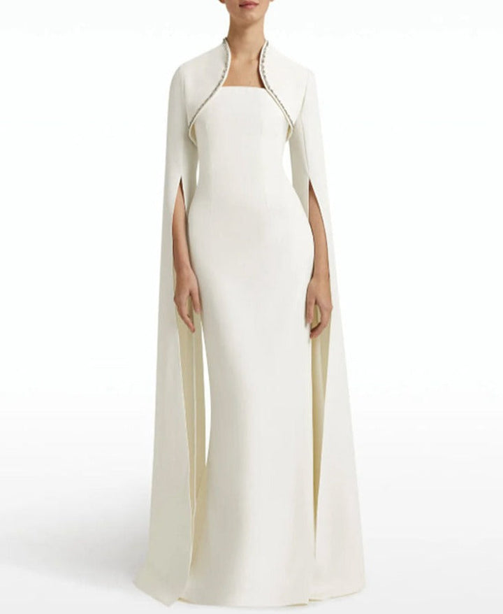 sleeveless column dress with maxi cape – RVORY