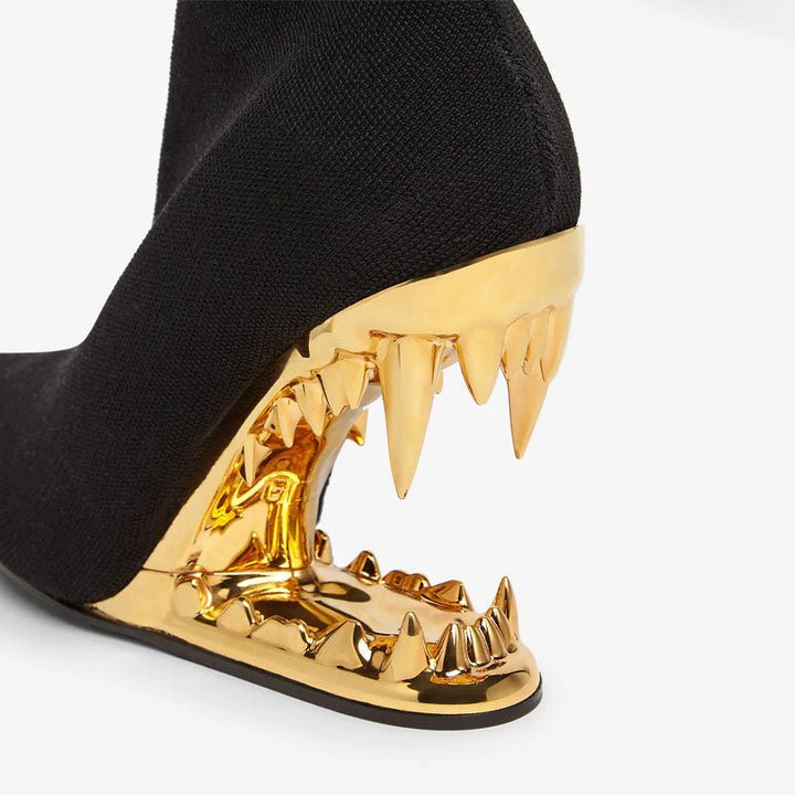 pointed-toe ankle boots with sculpted monster wedge - KOLEEN