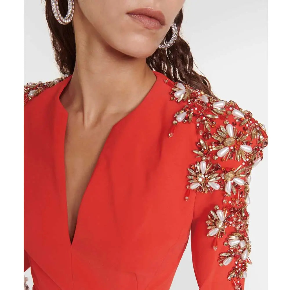 Sequined shoulder dress with long sleeves - Sukhjot