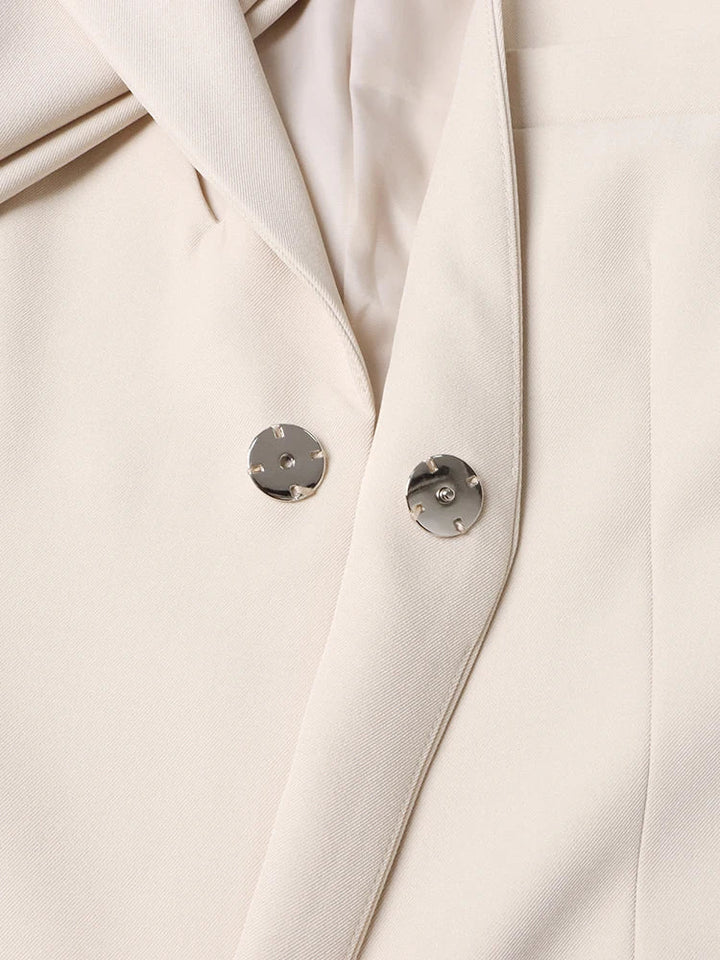 tailored blazer with draped maxi cape - Shevte