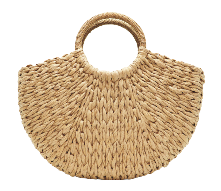 half-moon woven tote bag with round handles - Gewa