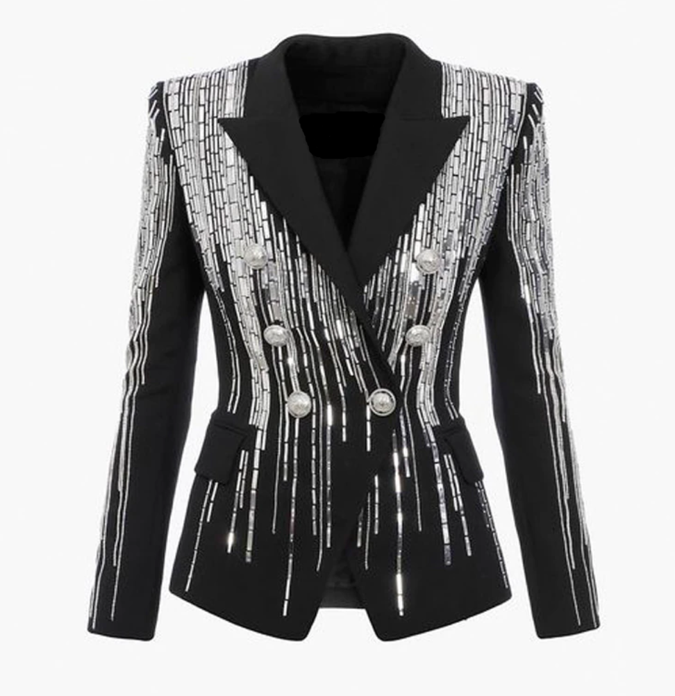 sequin-embellished double-breasted blazer – Rhyan