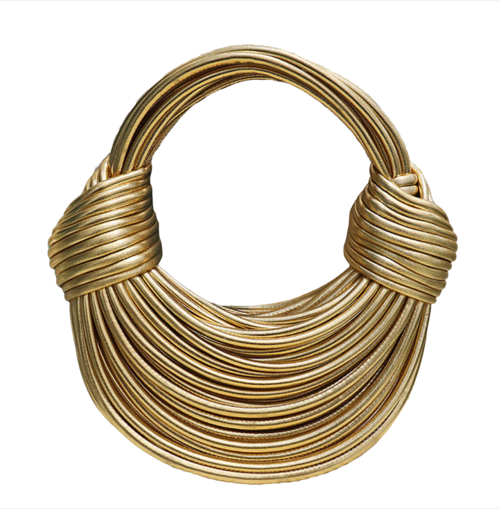 multi-layer metallic wrap handle bag - Gwenna