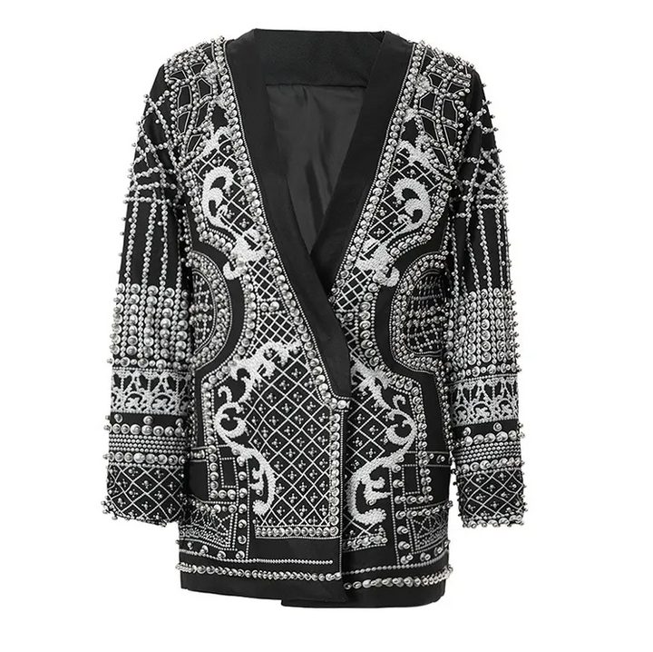 embellished plunge blazer mini dress - Elladine