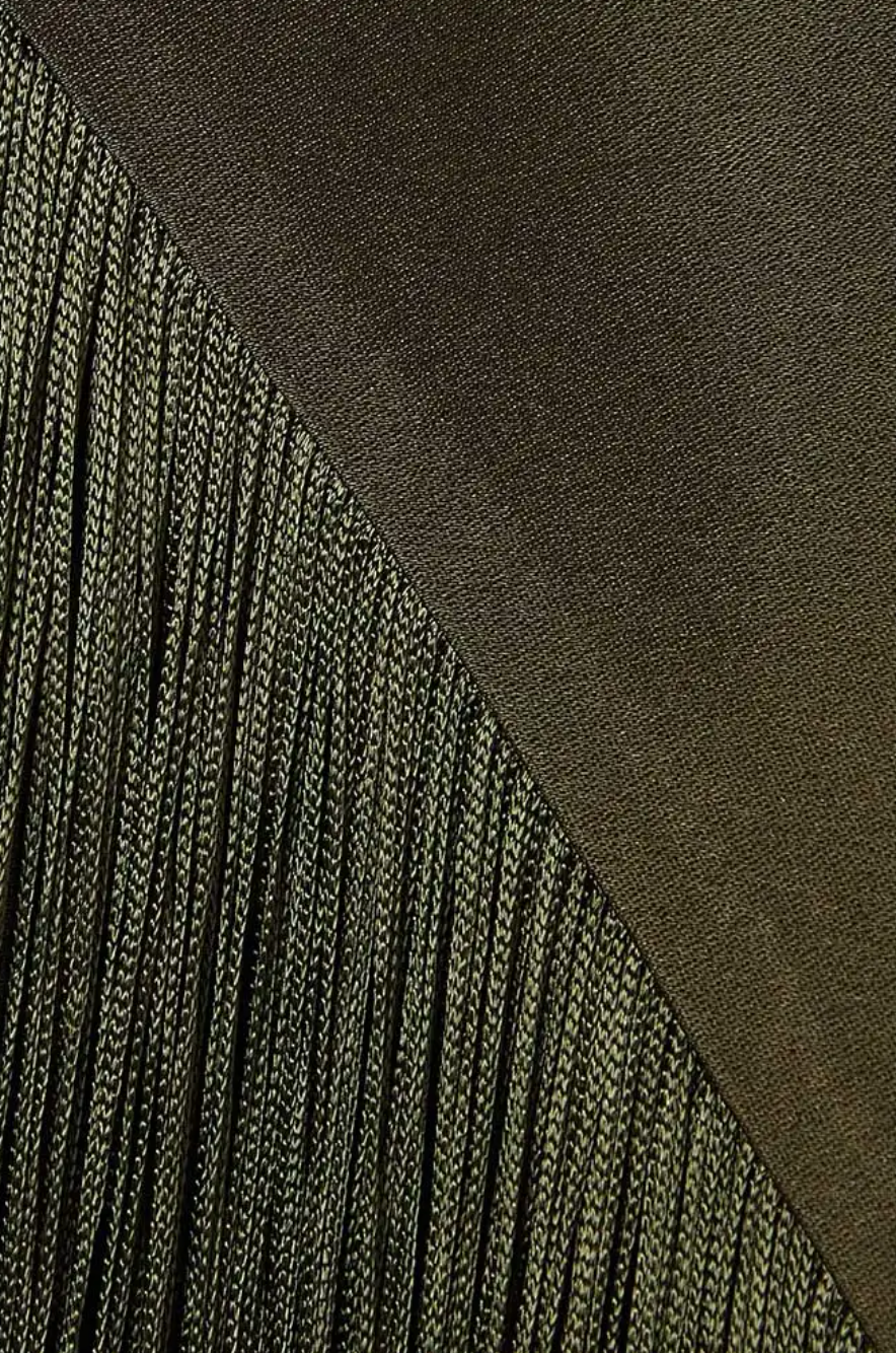 fringed kaftan gown with tie-neck – ODD- Sushali