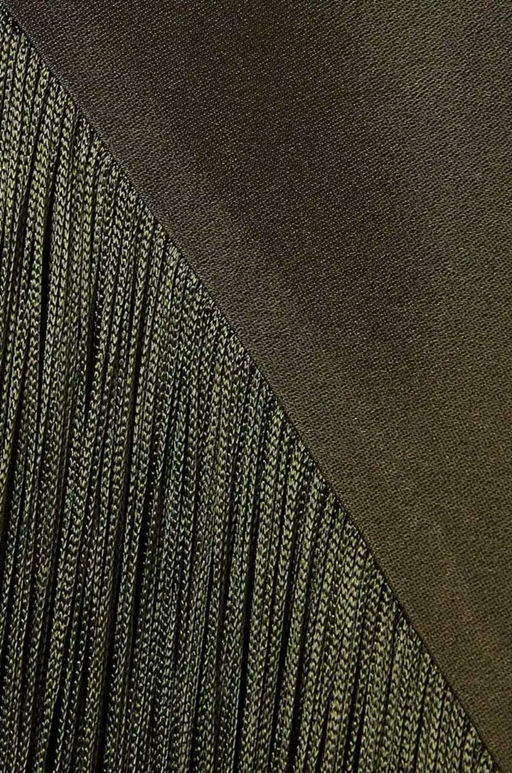 fringed kaftan gown with tie-neck – ODD- Sushali