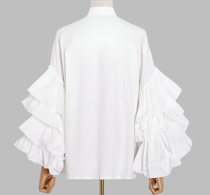 long-sleeve blouse with layered ruffle sleeves - Elspet