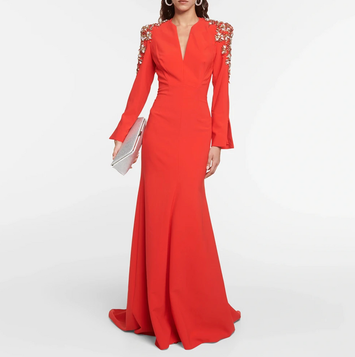 Sequined shoulder dress with long sleeves - Sukhjot