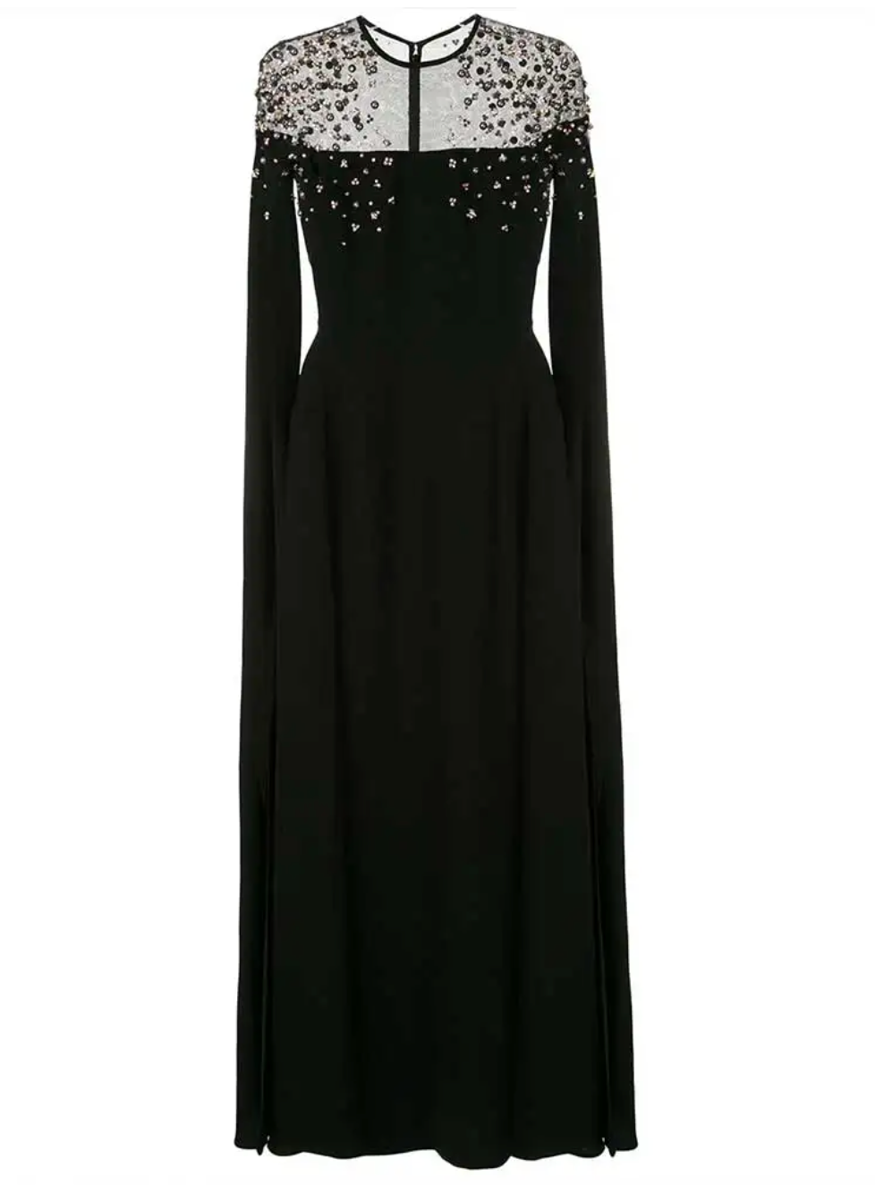 embellished cape-sleeve evening gown – Sherita-1