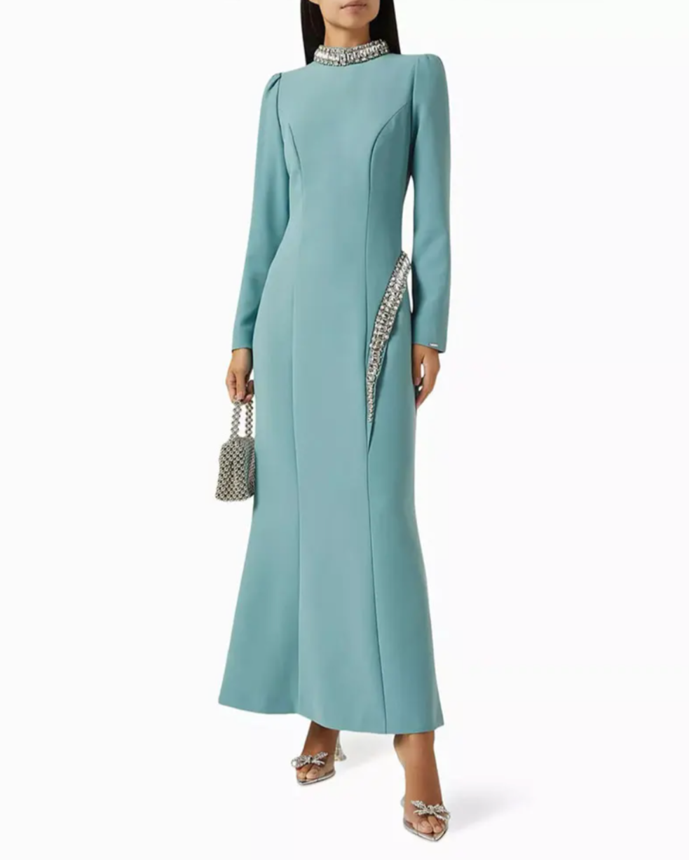 crystal-embellished high-neck gown – Logen-1