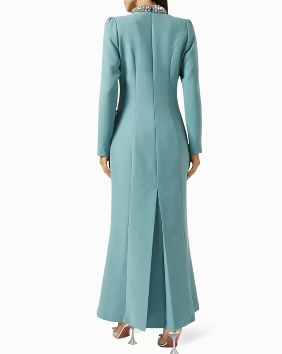 crystal-embellished high-neck gown – Logen-1