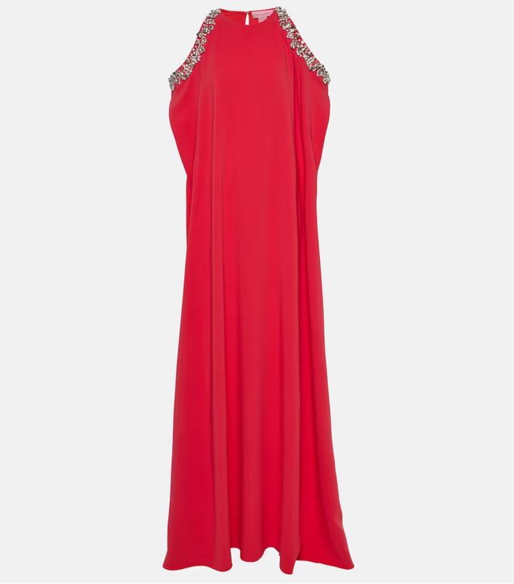 embellished cold-shoulder cape gown – Joriey-1