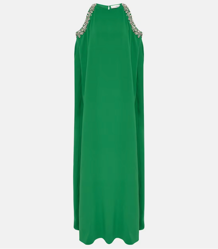 embellished cold-shoulder cape gown – Joriey-1