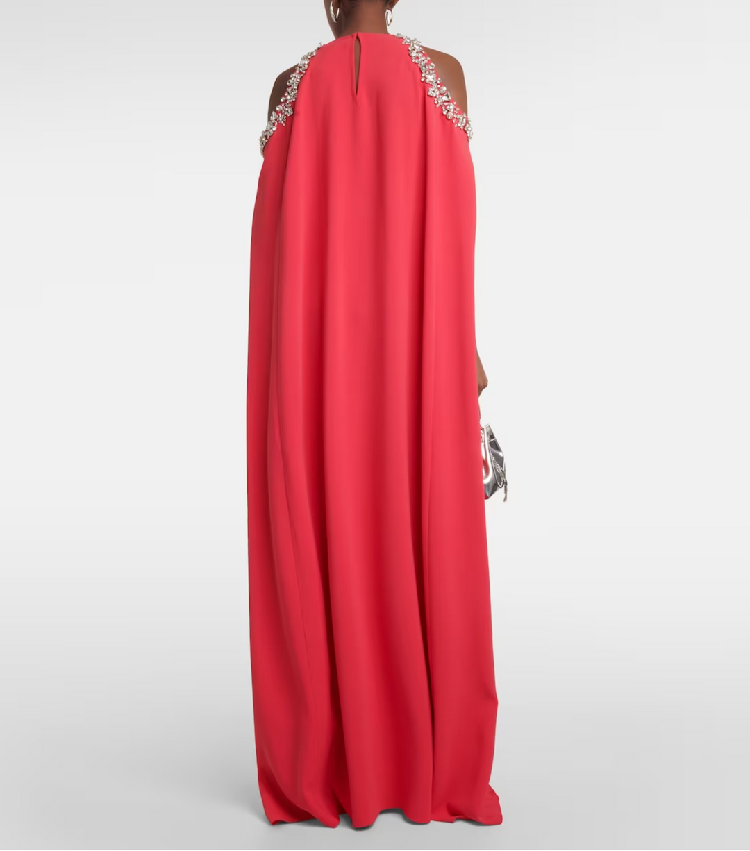 embellished cold-shoulder cape gown – ODD- Joriey