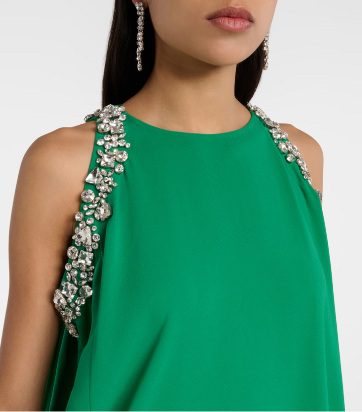 embellished cold-shoulder cape gown – Joriey-1