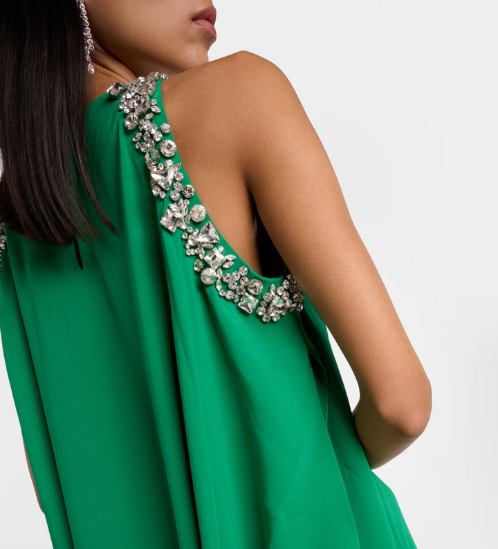 embellished cold-shoulder cape gown – Joriey-1