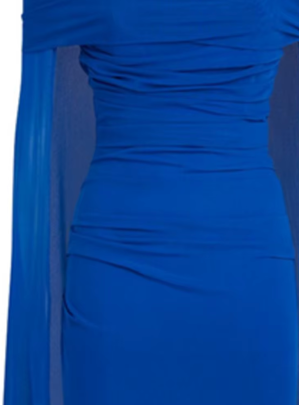 off-shoulder draped cape gown – Noral-1