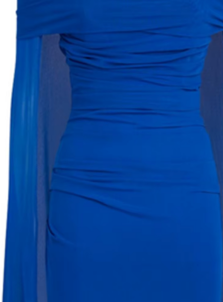 off-shoulder draped cape gown – Noral-1
